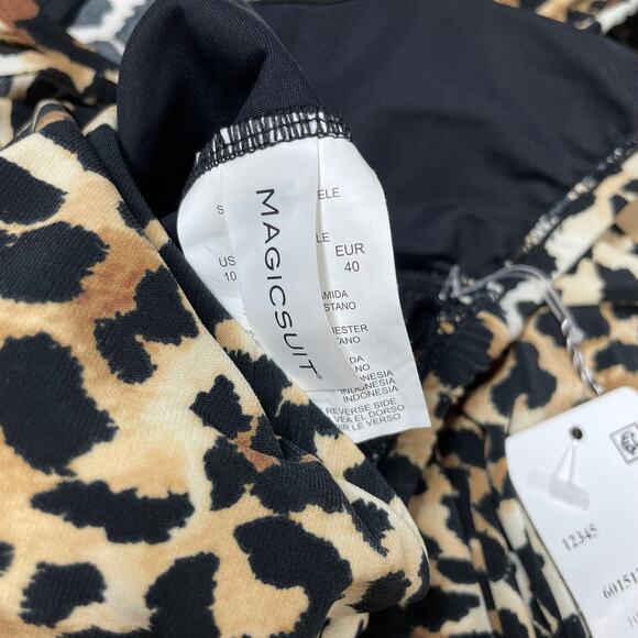 Magicsuit NWT Leopard Aubrey One Piece Halter Swimsuit Size 10 Wireless A-D Cup - Picture 7 of 12